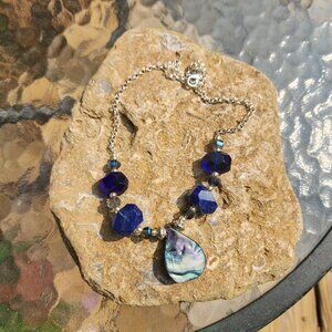 Handmade Ocean blue statement necklace